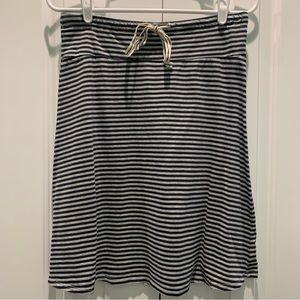 GAP Striped Cotton Skirt with drawstring waist. Black & gray grey. S